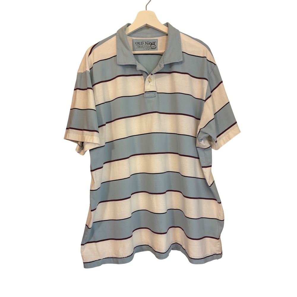 Old Navy Striped Polo Shirt Short Sleeve Casual Comfy Mens XXL 2XL Excellent!